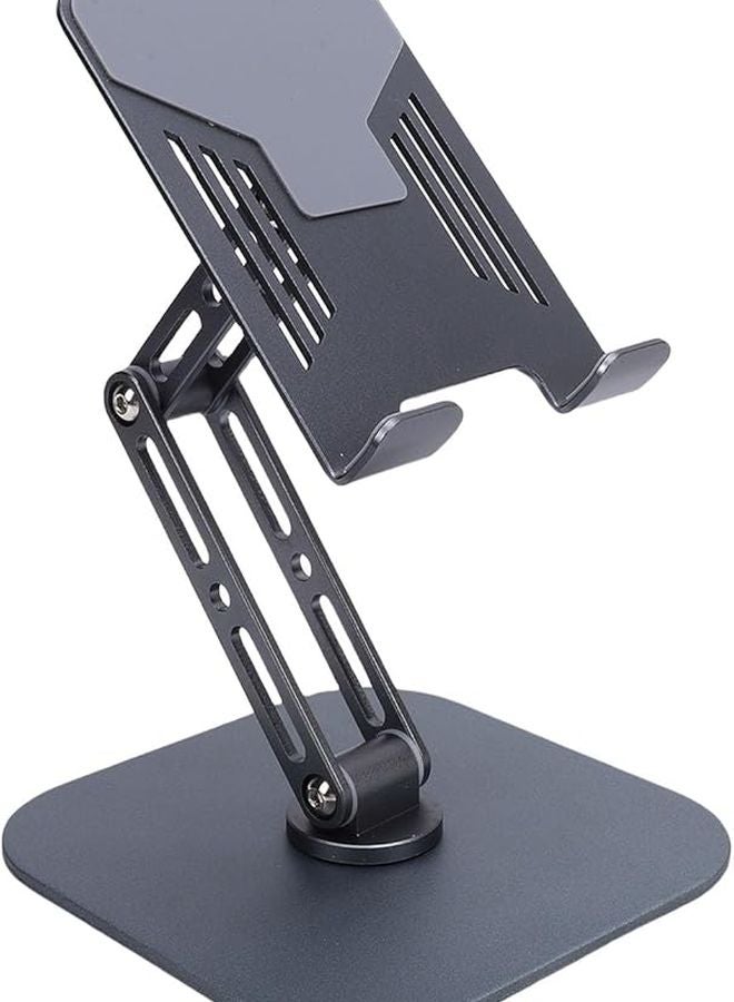 Grey Adjustable Foldable 360 Rotating Metal Tablet Stand Holder For Desk - Image 1